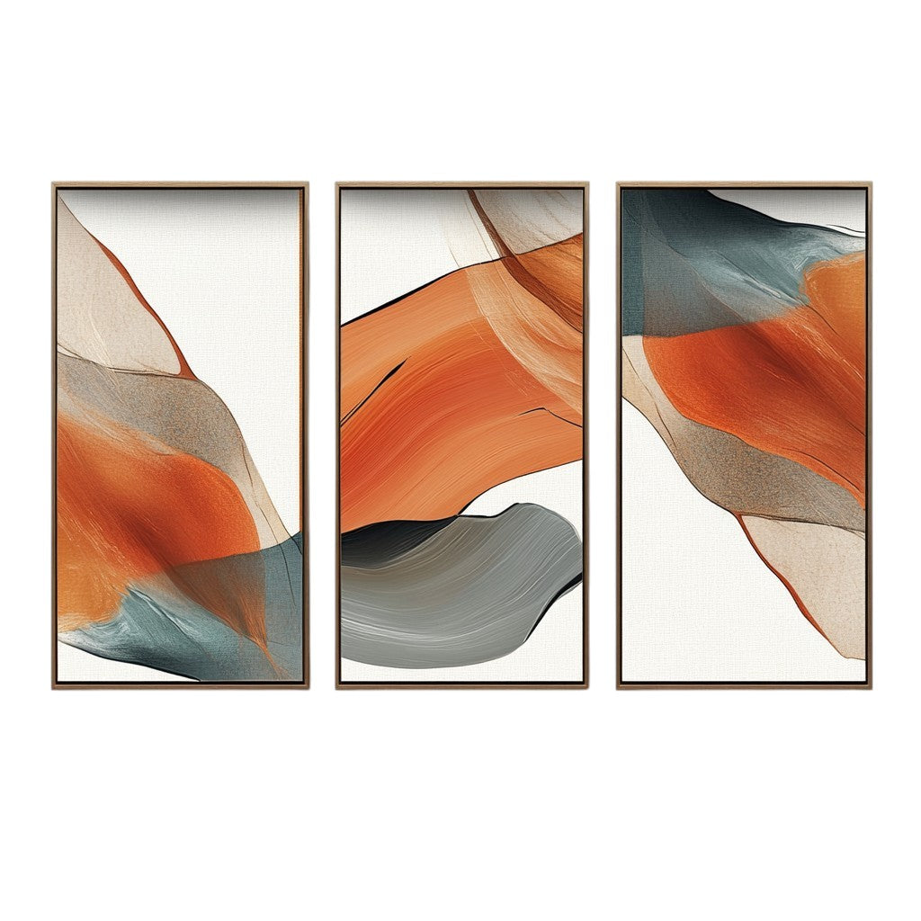 Qkbxj Modern Abstract Canvas Prints - 3-Piece Wall Art Set for Living Room & Bedroom - Premium Gallery-Wrapped Prints - Ready to Hang