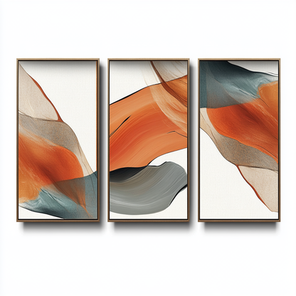 Qkbxj Modern Abstract Canvas Prints - 3-Piece Wall Art Set for Living Room & Bedroom - Premium Gallery-Wrapped Prints - Ready to Hang
