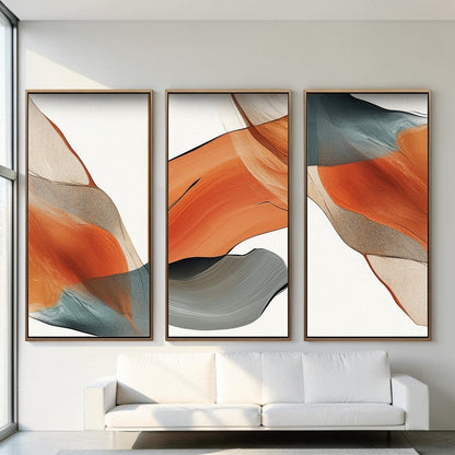 Qkbxj Modern Abstract Canvas Prints - 3-Piece Wall Art Set for Living Room & Bedroom - Premium Gallery-Wrapped Prints - Ready to Hang