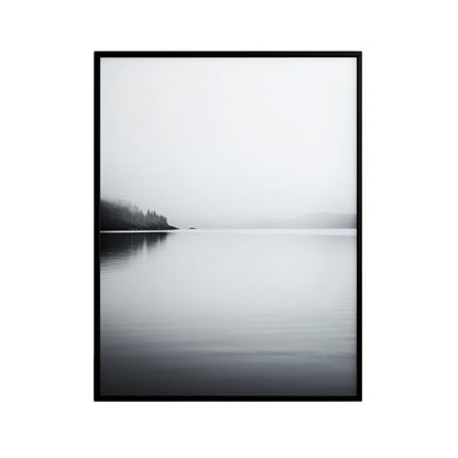 Qkbxj Nordic Black & White Landscape Art - Large Framed Wall Print for Office & Home Decor - Minimalist Nature Photography