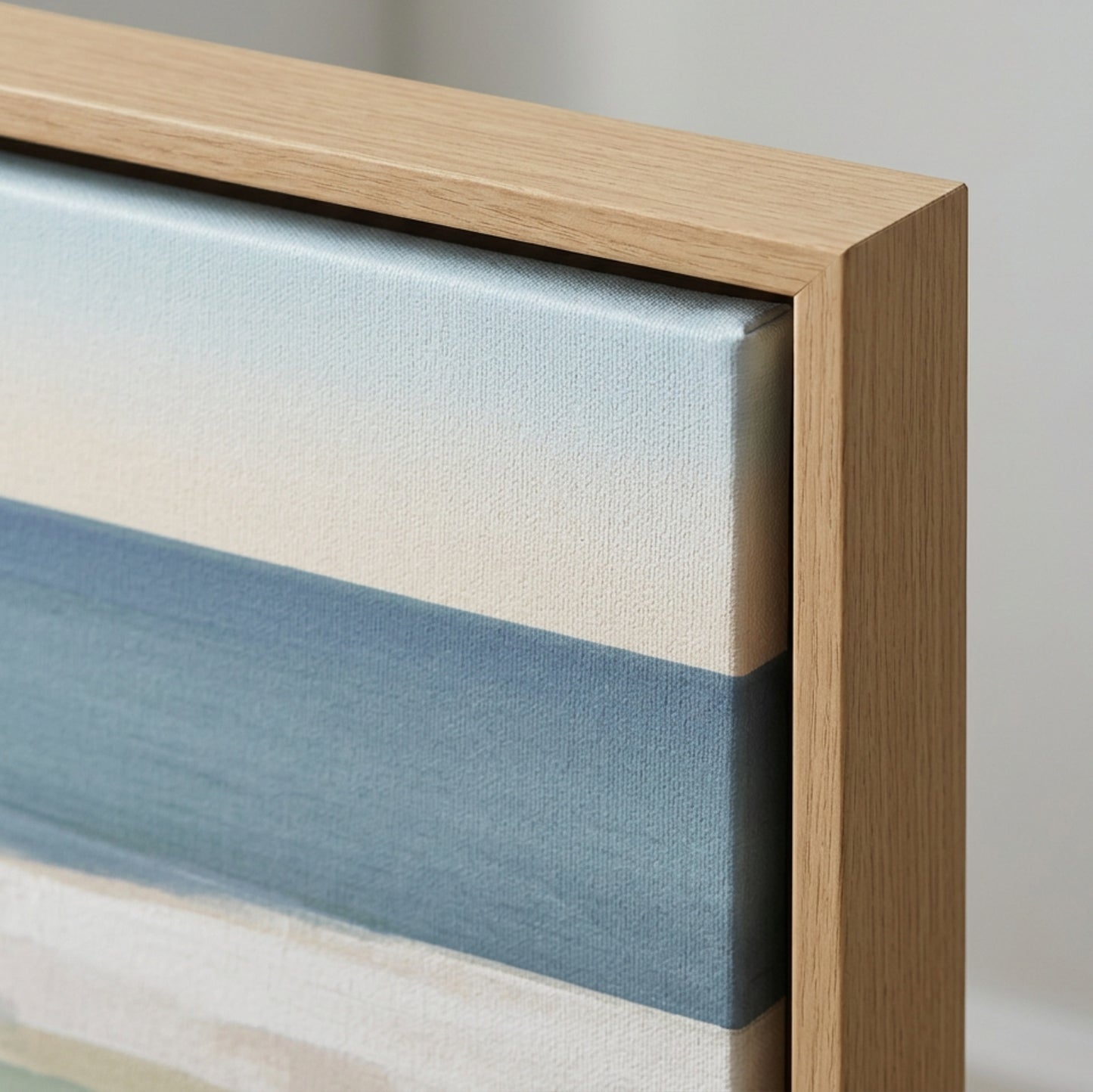Qkbxj Coastal Horizon Floating Frame Canvas Sand Navy - Detail view