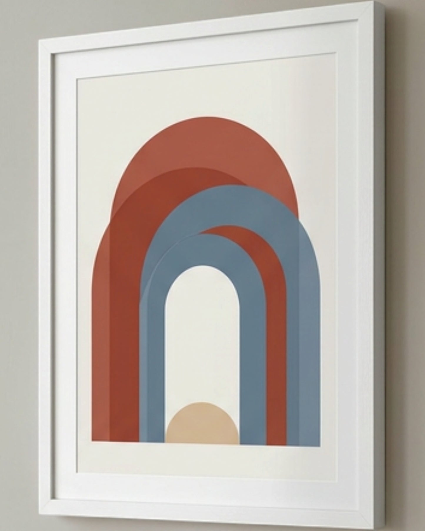 Qkbxj Layered Arch Framed Art Print Clay Blue - Lifestyle view