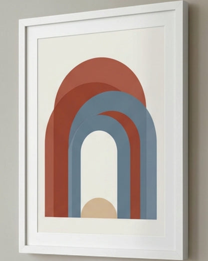 Qkbxj Layered Arch Framed Art Print Clay Blue - Lifestyle view