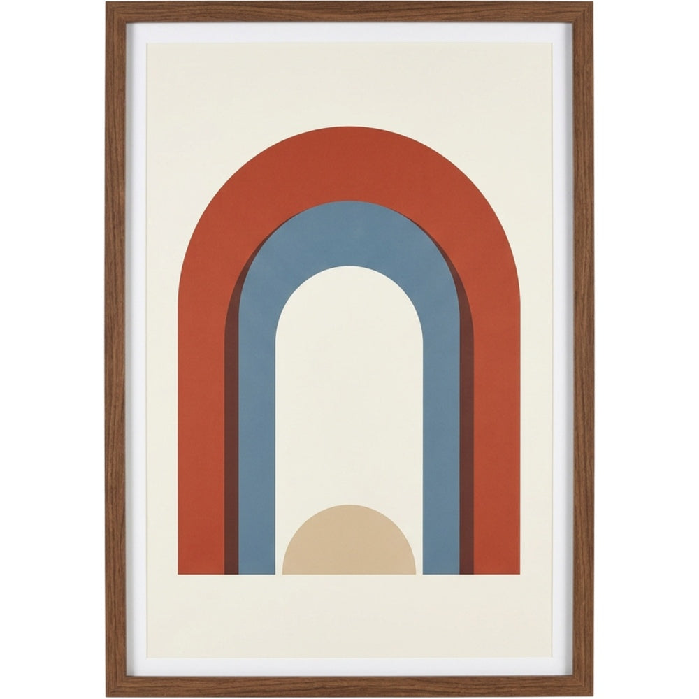 Qkbxj Layered Arch Framed Art Print Clay Blue - Product view