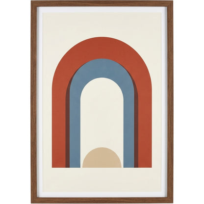 Qkbxj Layered Arch Framed Art Print Clay Blue - Product view