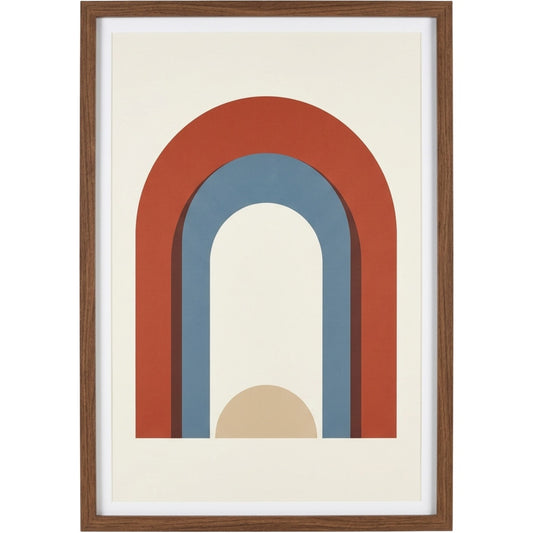 Qkbxj Layered Arch Framed Art Print Clay Blue - Product view