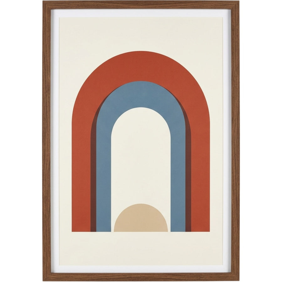 Qkbxj Layered Arch Framed Art Print Clay Blue